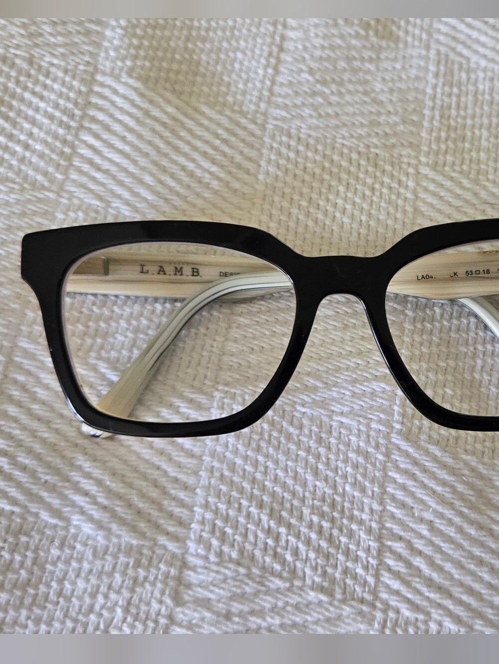 L.A.M.B. Cream & Gold Designer Eyeglass Temples